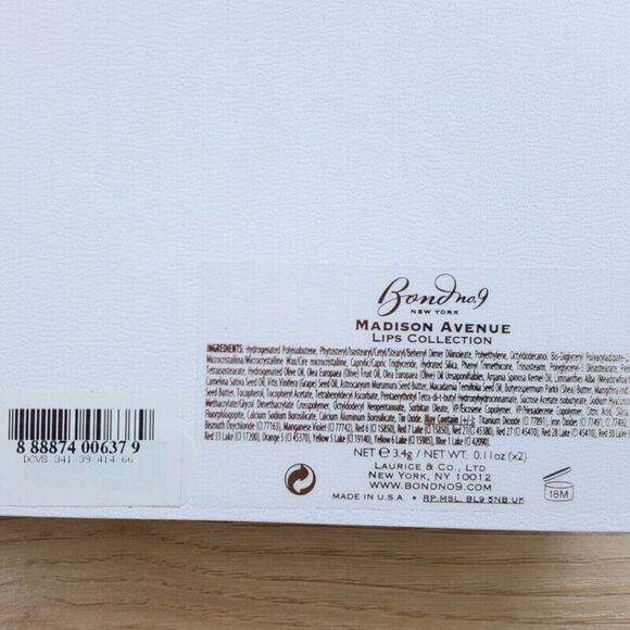 Bond No 9 New York MADISON AVENUE Refillable 2 Piece Lipstick Set Gold Case $130 - Picture 6 of 6